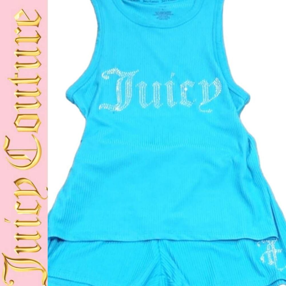 Juicy Couture Rhinestone Juicy Logo Tank & Short‎ PJ Set